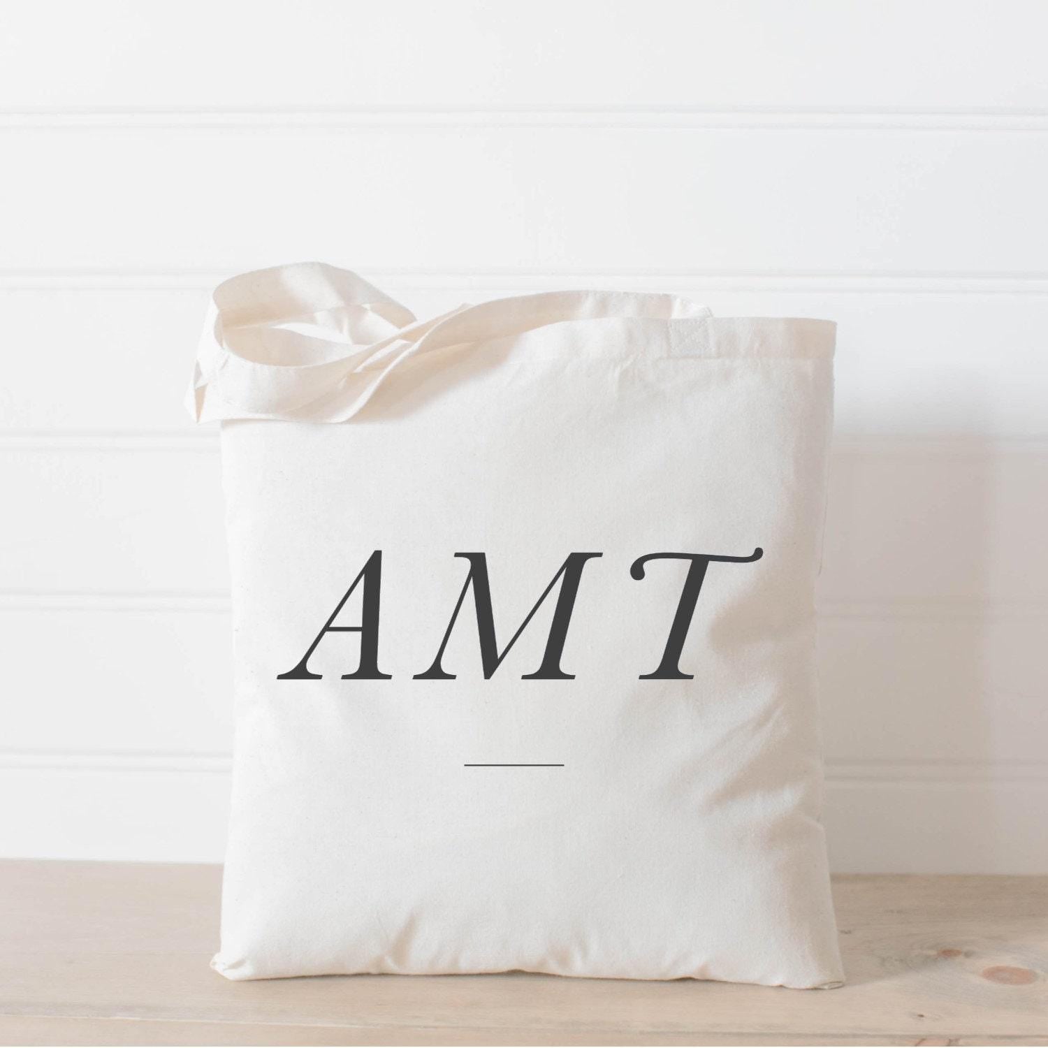 Personalized Monogram Tote Bag: Organic Cotton Wedding Favor