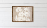 Wood Framed Sign - Cream Neutral Flowers - rustic home decor, gallery wall, framed decor, farmhouse style, wall decor, housewarming gift