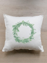 Throw Pillow - Floral Wreath Watercolor - Handmade in USA, 100% Organic Cotton, Home Décor, Spring, Summer, Housewarming Gift, Cushion Cover