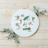 Embroidery Hoop - Vegetables Watercolor