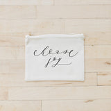 Choose Joy Cosmetic Bag: Handmade Natural Cotton Makeup Bag