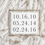 Personalized Dates Calligraphy Print: Handmade Paper, Rustic Farmhouse Decor