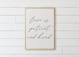 Love Is Patient Wood Framed Sign: Rustic Farmhouse Decor