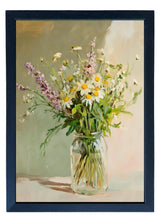 Wood Framed Print - Handpicked Wildflower Bouquet - Handmade in USA, gallery wall art, framed decor