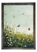 Wood Framed Print - Butterfly Field - Handmade in USA, gallery wall art, framed decor