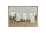 Wood Framed Print - Clothes Line - Handmade in USA, gallery wall art, framed decor