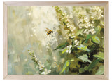 Wood Framed Print - Bees Buzzing - Handmade in USA, gallery wall art, framed decor
