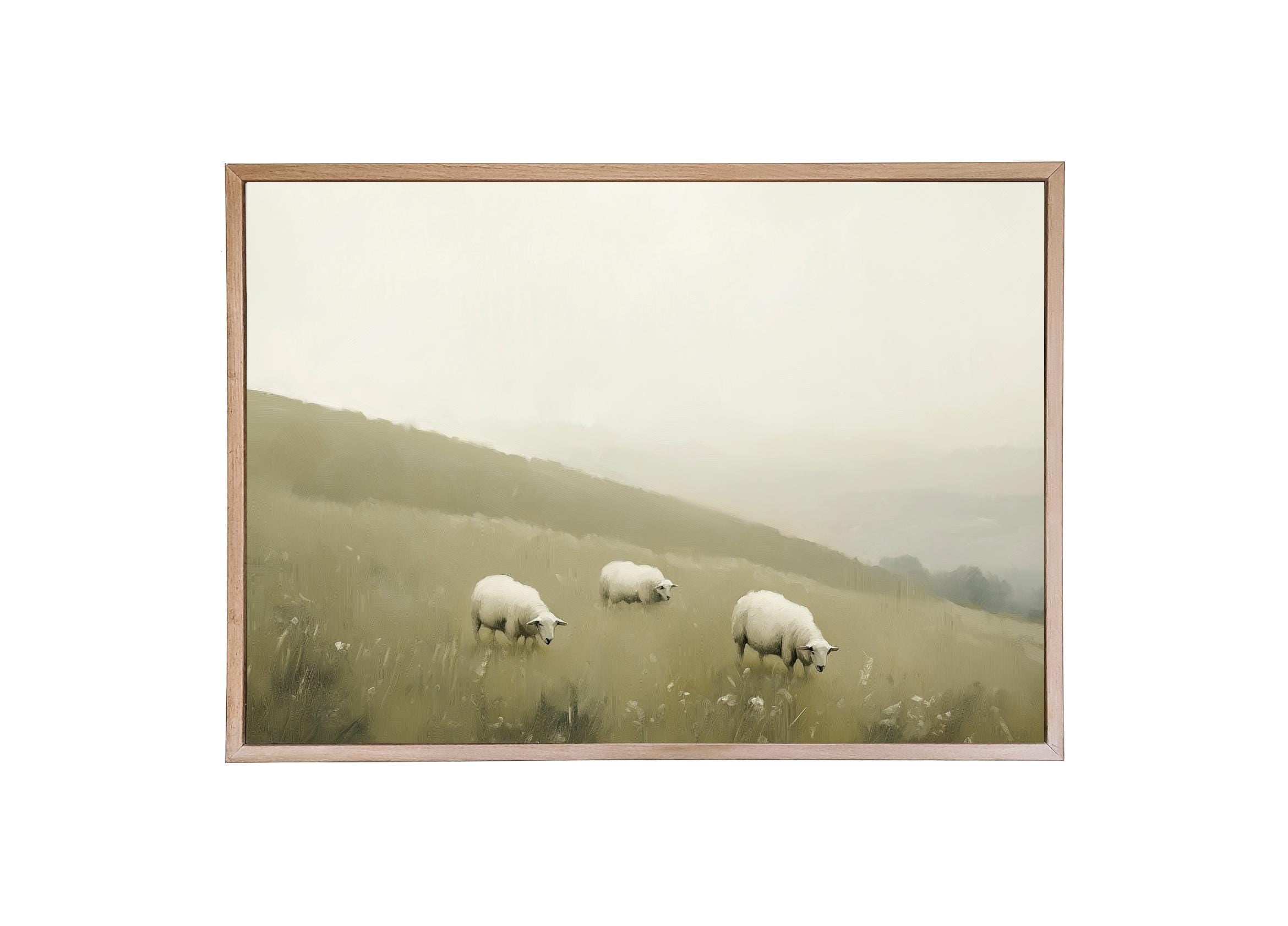 Wooden Frames - Grazing Sheep