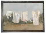Wood Framed Print - Clothes Line - Handmade in USA, gallery wall art, framed decor