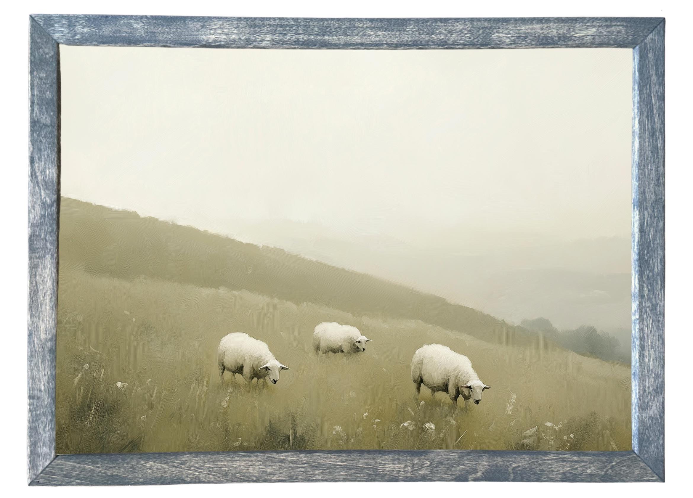 Wooden Frames - Grazing Sheep