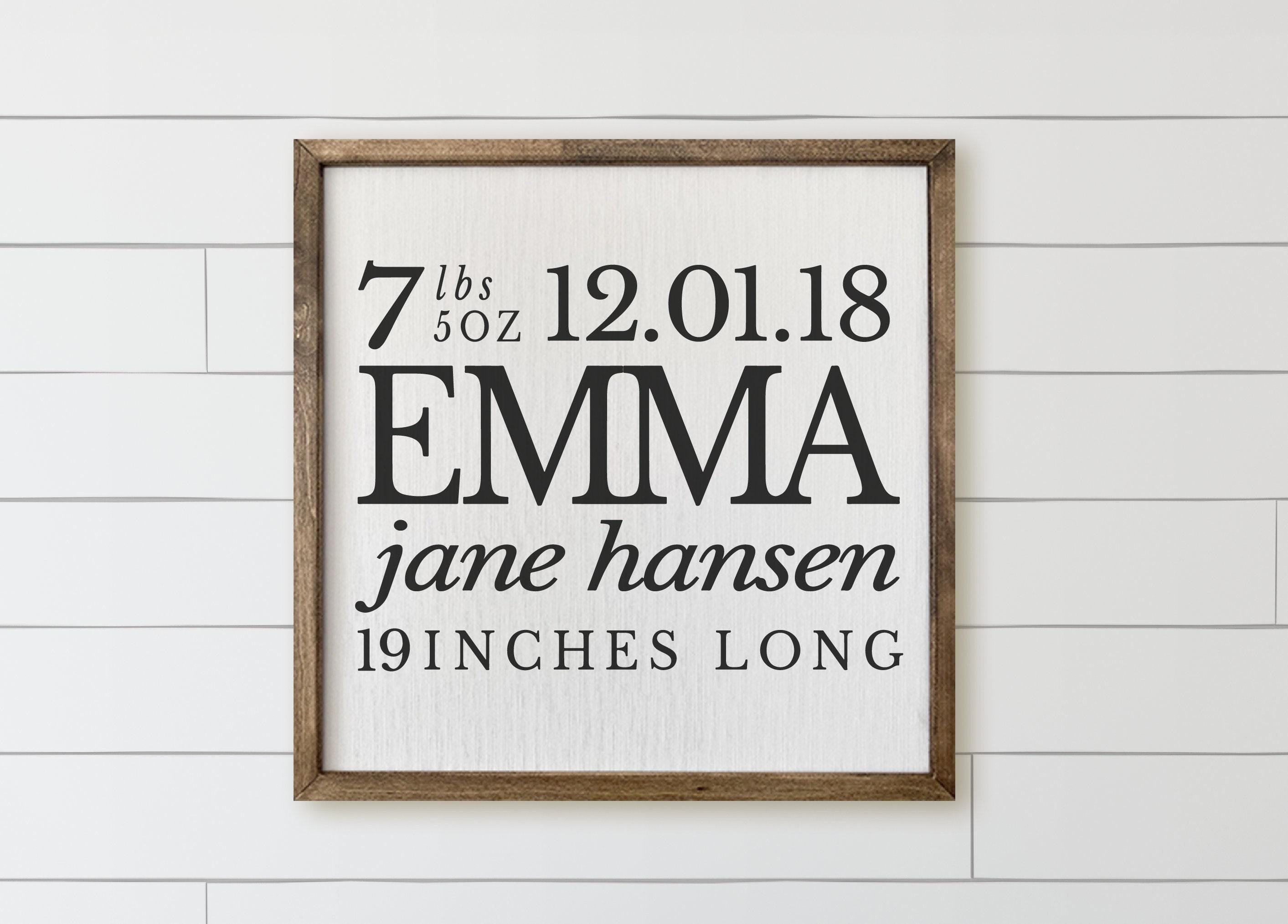 Wood Framed Sign - Personalized Classic Birth Stats , home decor, gallery wall, new baby gift, framed decor, farmhouse style, new mom gift