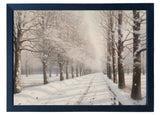 Wood Framed Print - Winter Lane - Handmade in USA, gallery wall art, holiday wall art, christmas decor, framed decor