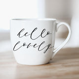 Ceramic Mug -  Hello Lovely - couple, wedding gift, newlywed, engagement, wedding shower, anniversary