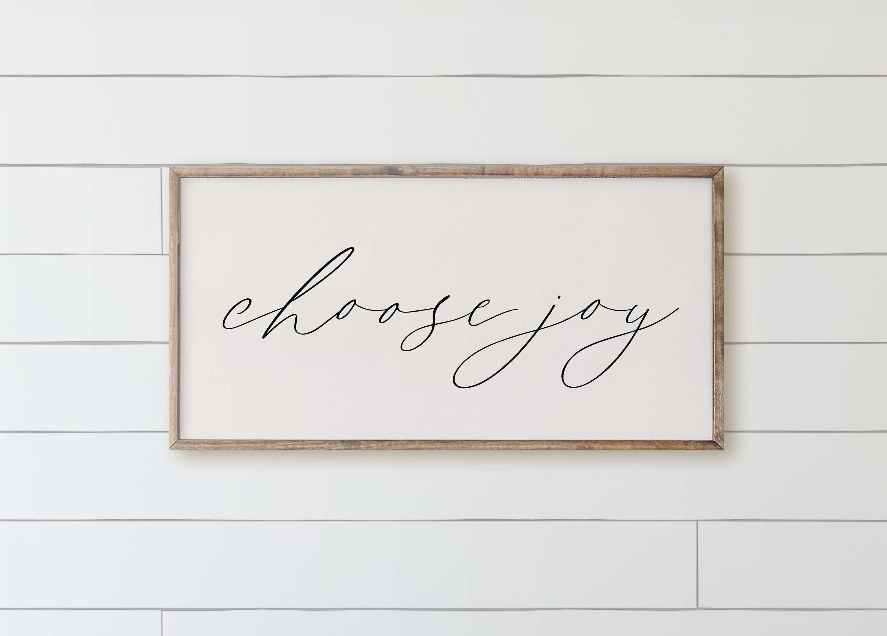 Wood Framed 'Choose Joy' Sign: Rustic Farmhouse Wall Decor