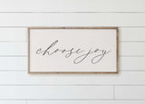 Wood Framed 'Choose Joy' Sign: Rustic Farmhouse Wall Decor