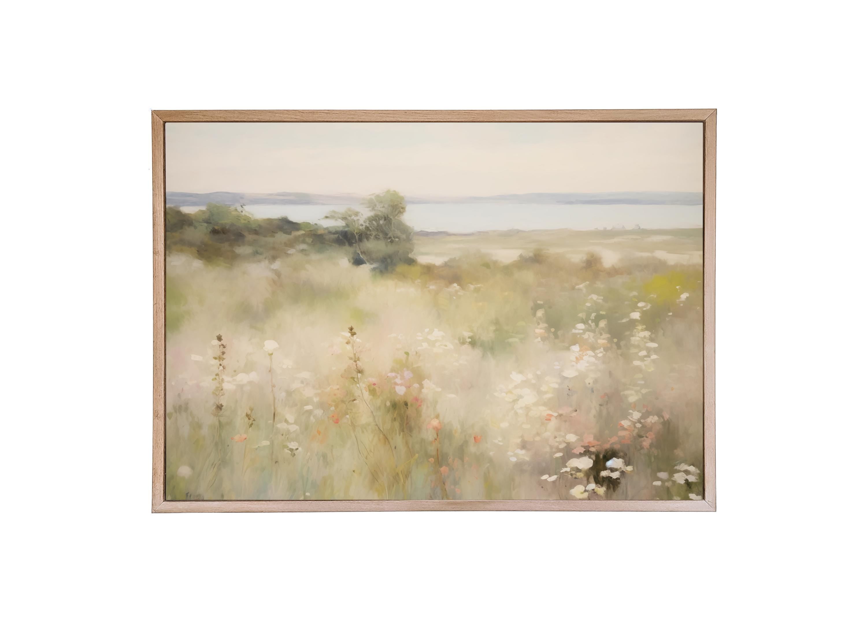 Wood Framed Print - Bright Wildflowers - Handmade in USA, gallery wall art, framed decor