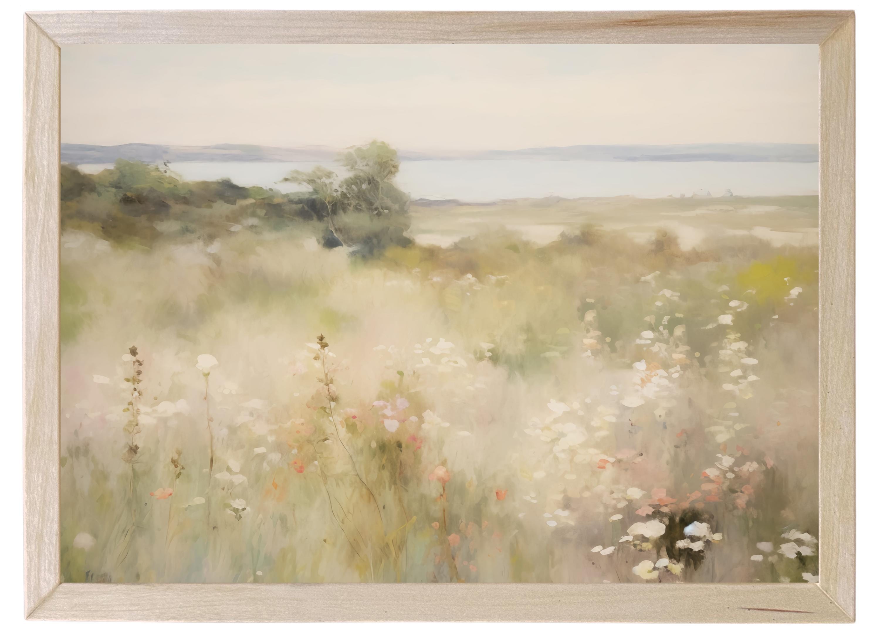 Wood Framed Print - Bright Wildflowers - Handmade in USA, gallery wall art, framed decor