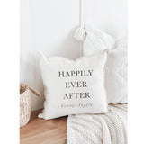 Personalized Wedding Throw Pillow: Happily Ever After Cotton Cushion