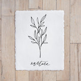 Calligraphy Print - Nurture Wildflower Print - Vertical, mother's day gift, present for mom