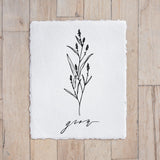 Calligraphy Print - Grow Wildflower Print - Vertical, mother's day gift, present for mom