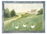 Wood Framed Print - Chicken Pasture - Handmade in USA, gallery wall art, framed decor