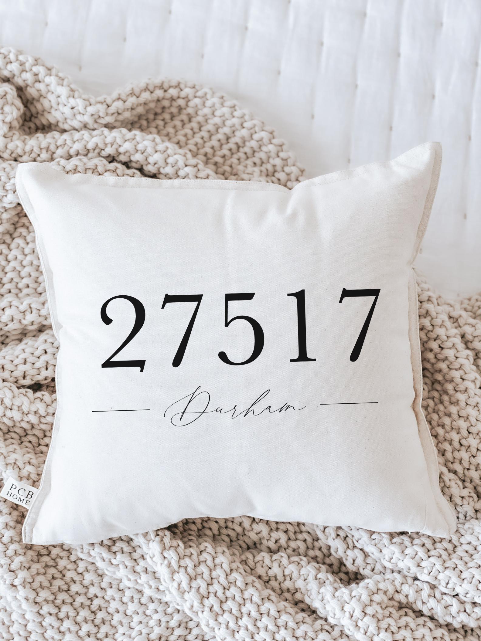 Throw Pillow- Personalized Zip Code Script - Home Address, Realtor gift, housewarming gift, throw pillow, newlywed gift, new home gift