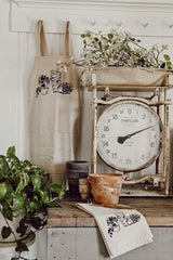 Apron - Terra Cotta Pot Sketch - Women's Cross back Apron with pockets, gift for mom, chef, cook, kitchen, baking