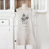 Apron - Botanical Flowers - Women's Cross back Apron with pockets, gift for mom, chef, cook, kitchen, baking