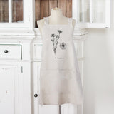 Apron - Botanical Flowers - Women's Cross back Apron with pockets, gift for mom, chef, cook, kitchen, baking