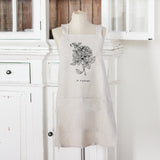 Apron - Botanical Flowers - Women's Cross back Apron with pockets, gift for mom, chef, cook, kitchen, baking