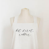Coffee First Apron: Unbleached Cotton Cross Back Kitchen Decor