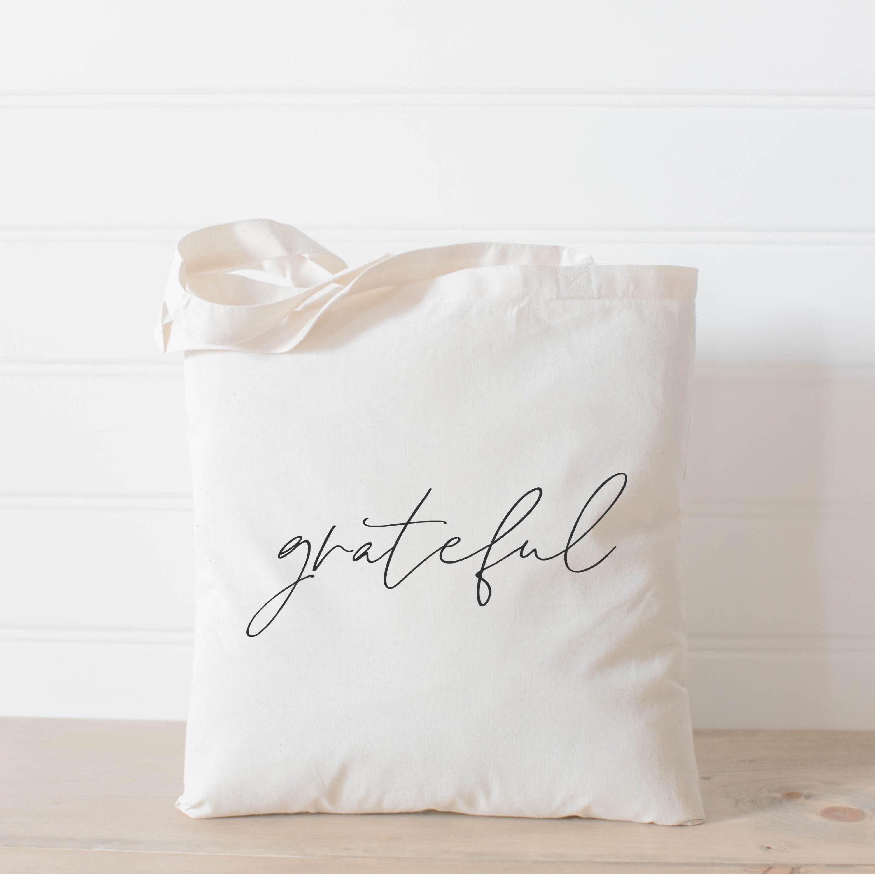 Tote Bags - Grateful Script