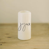 Christmas Pillar Candle - Joyeux Noel, home decor, present, housewarming gift, rustic, Christmas Decor, Holiday Decor, Gift, cozy