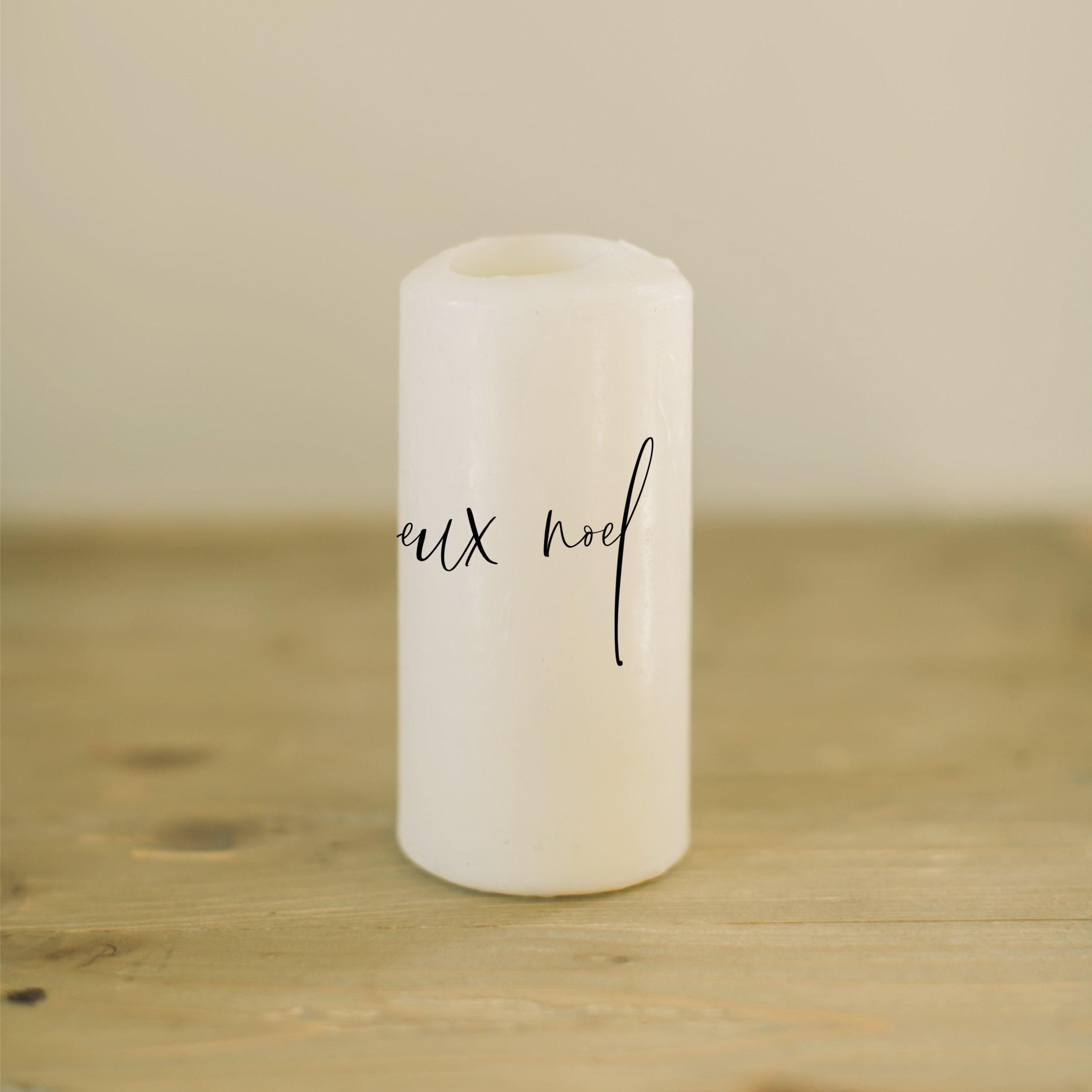 Christmas Pillar Candle - Joyeux Noel, home decor, present, housewarming gift, rustic, Christmas Decor, Holiday Decor, Gift, cozy