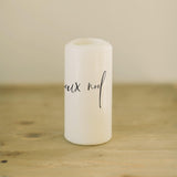 Christmas Pillar Candle - Joyeux Noel, home decor, present, housewarming gift, rustic, Christmas Decor, Holiday Decor, Gift, cozy