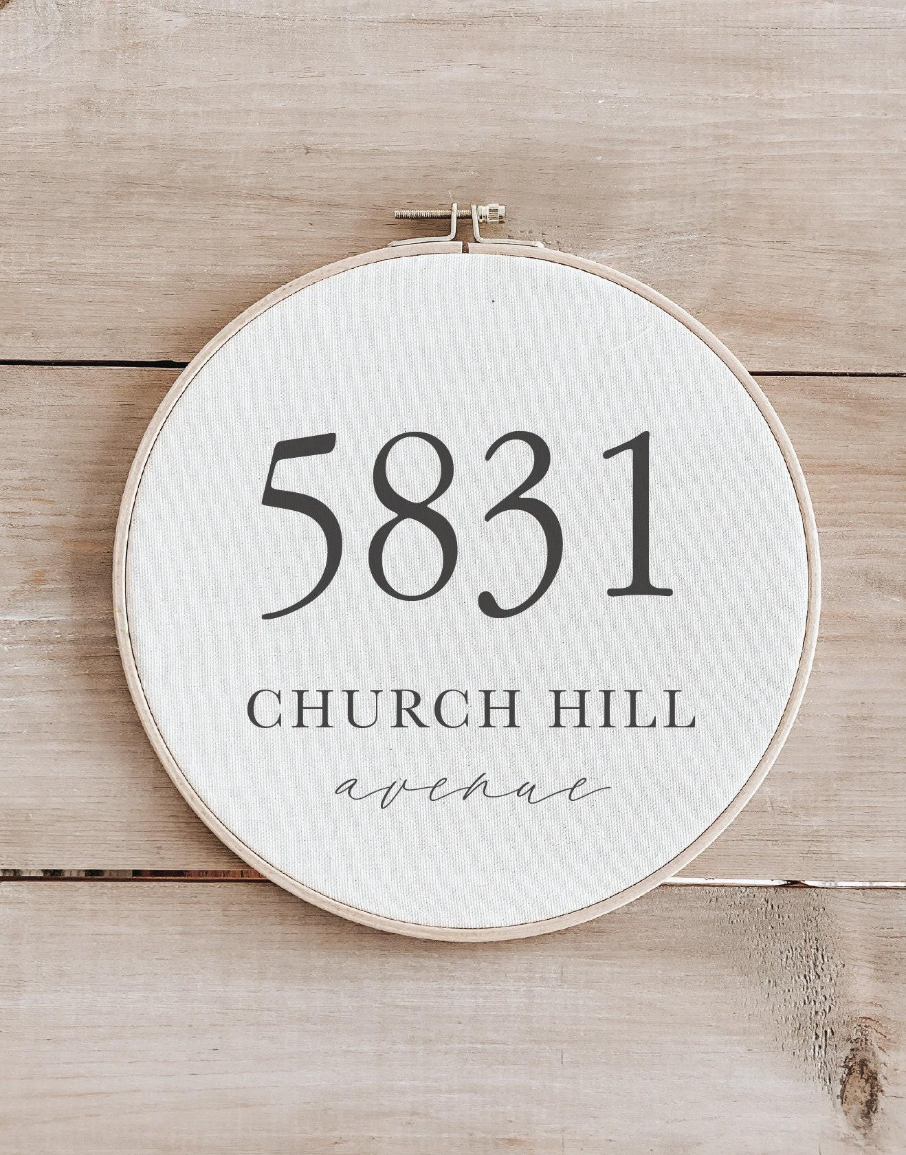 Personalized Embroidery Hoops - Personalized Address