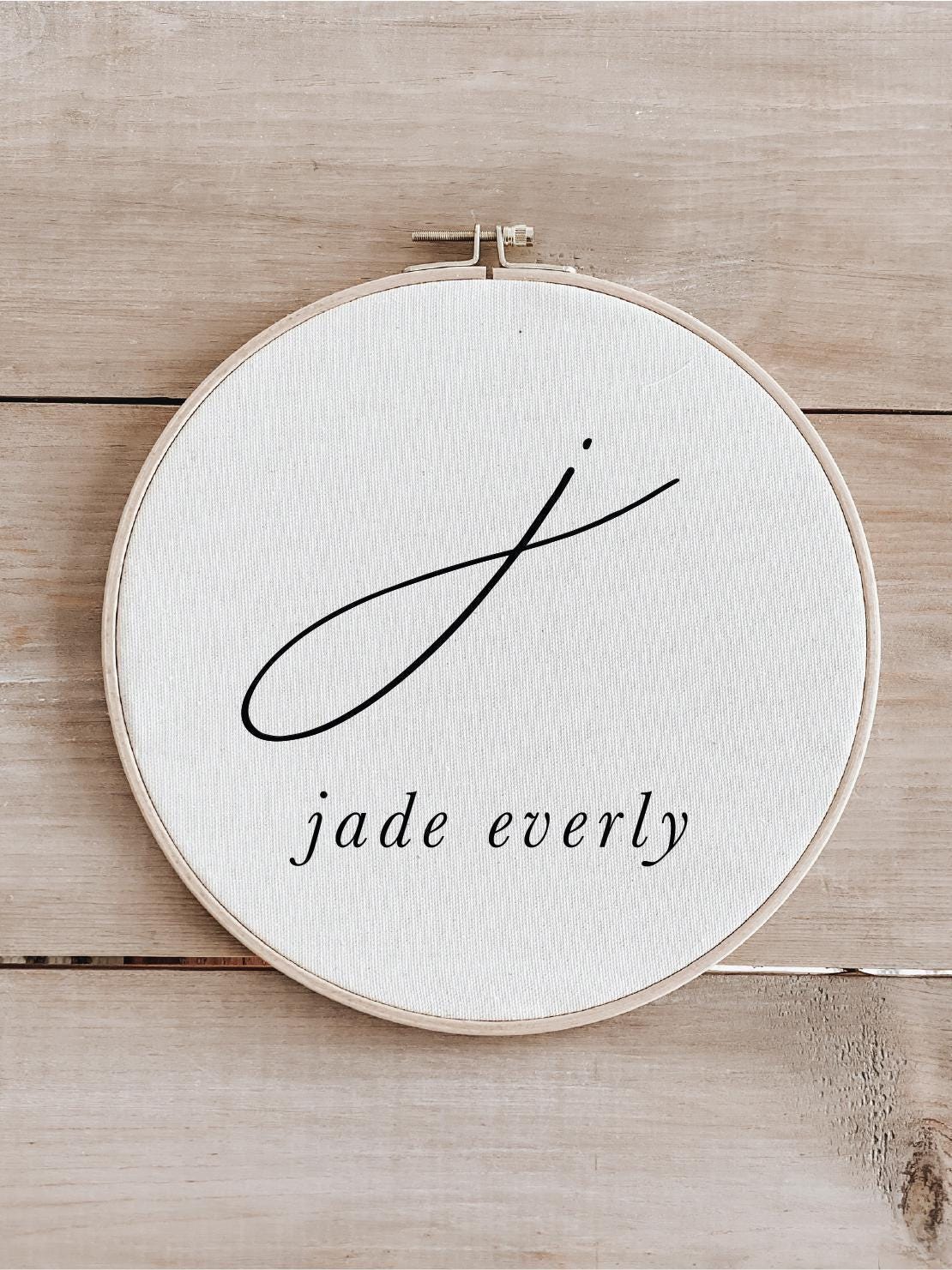 Personalized Embroidery Hoops - Personalized Calligraphy