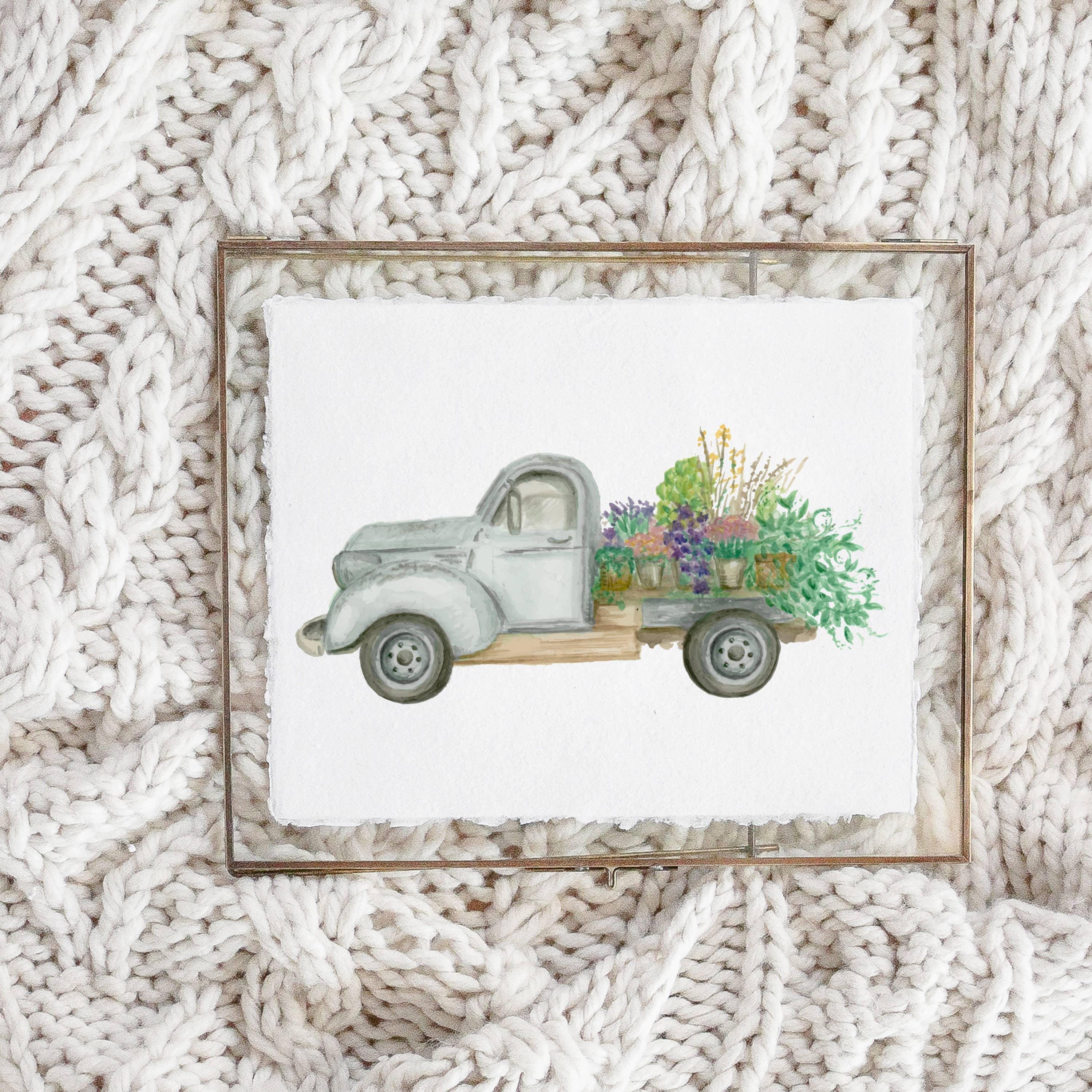Glass Table Frames & Cards - Floral Truck