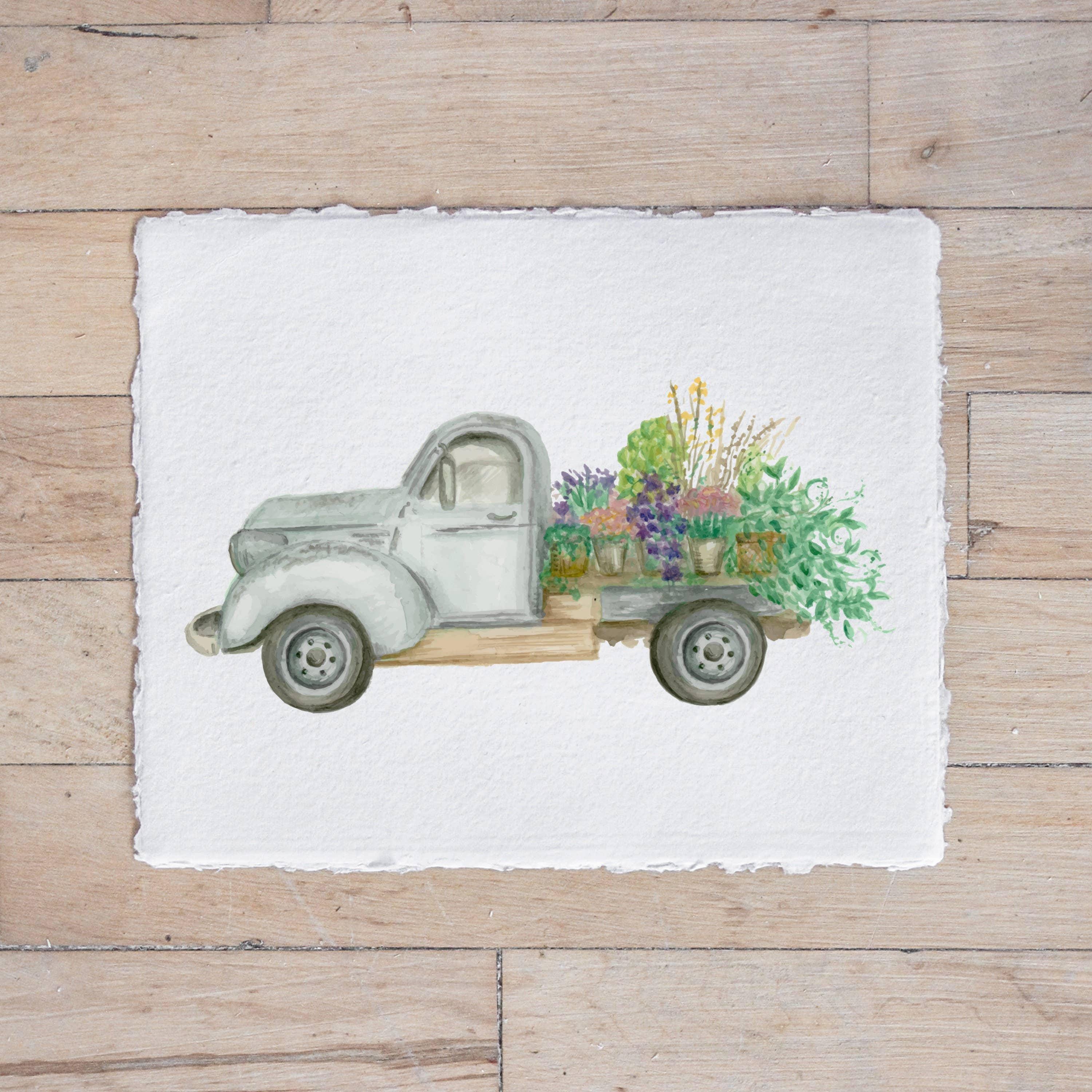 Glass Table Frames & Cards - Floral Truck