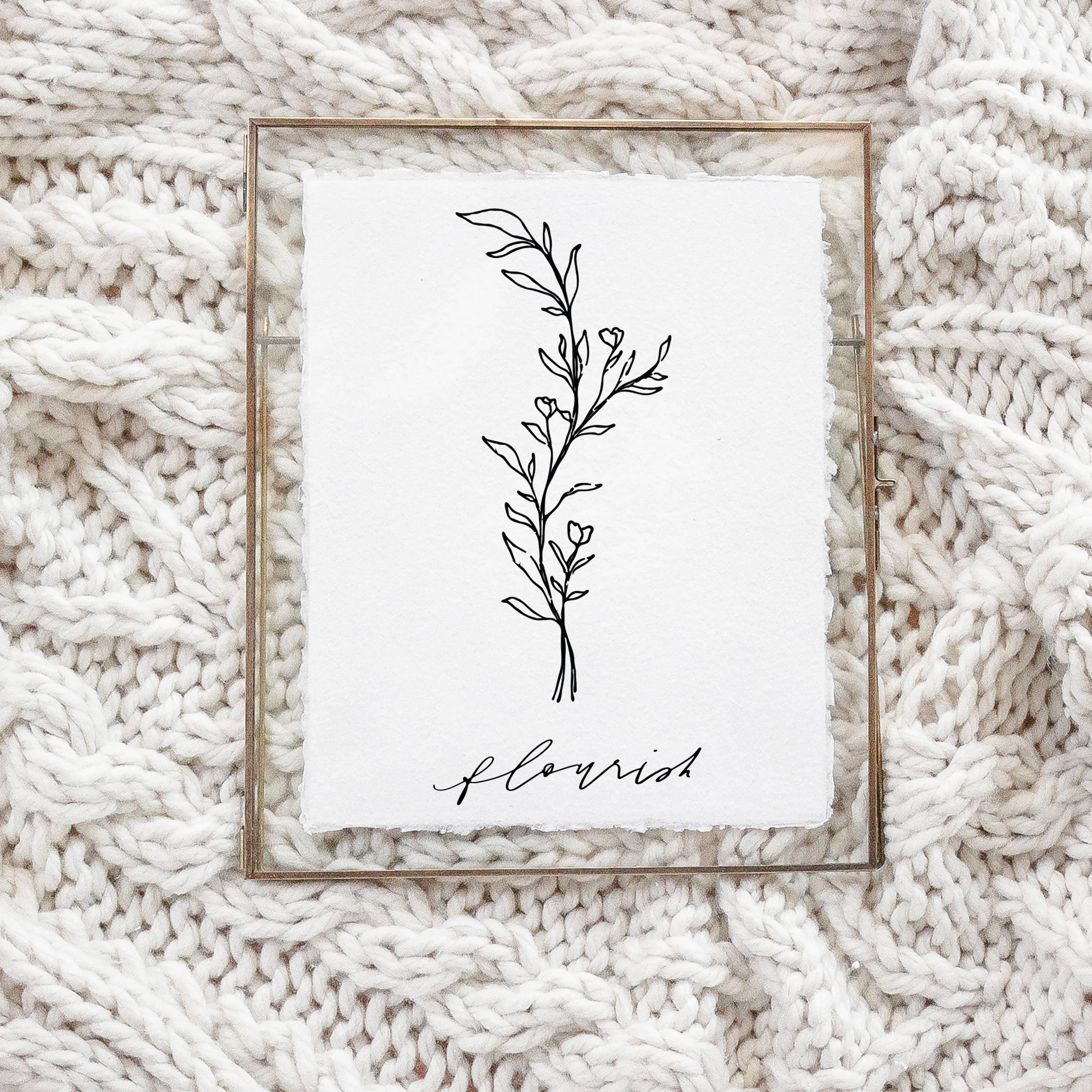 Glass Table Frames & Cards - Flourish Wildflower