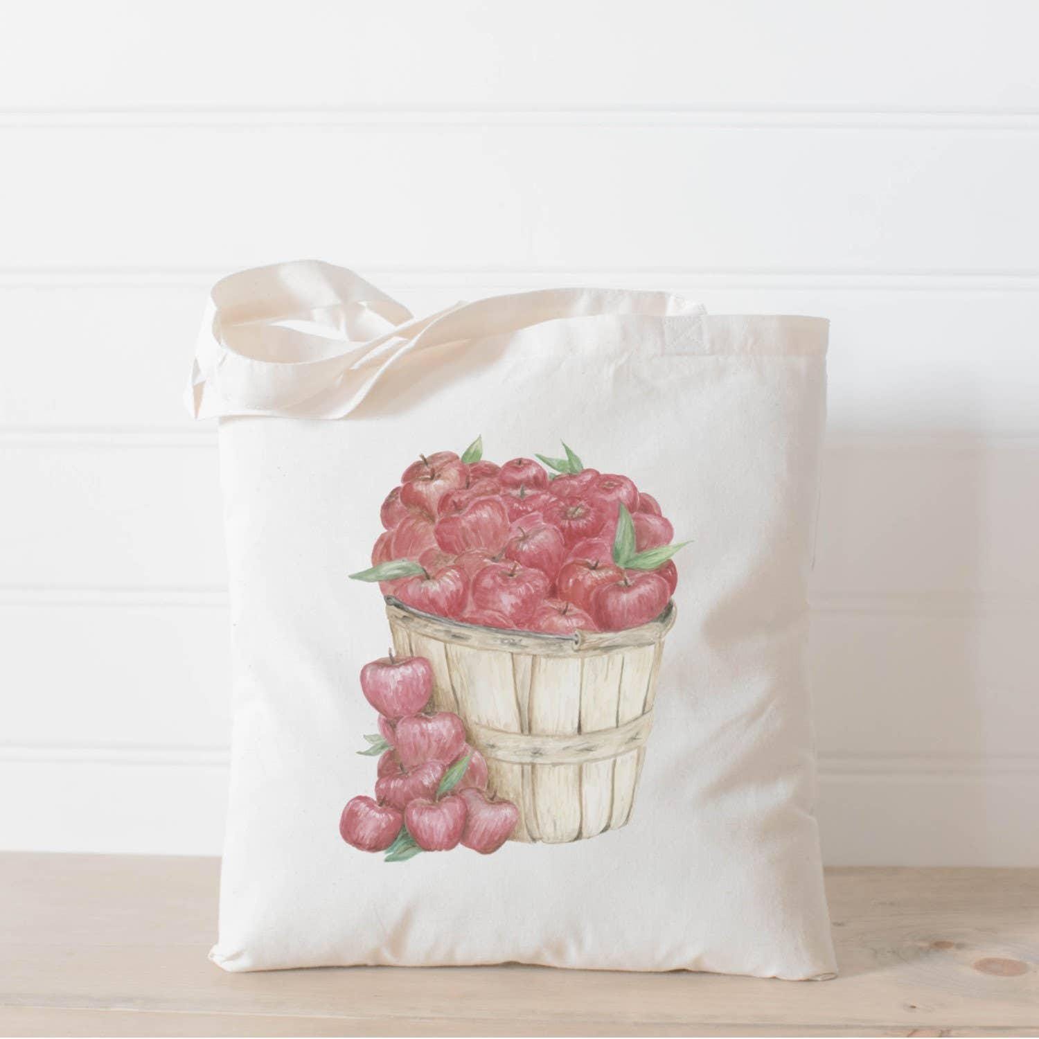 Tote Bags - Apple Basket Watercolor