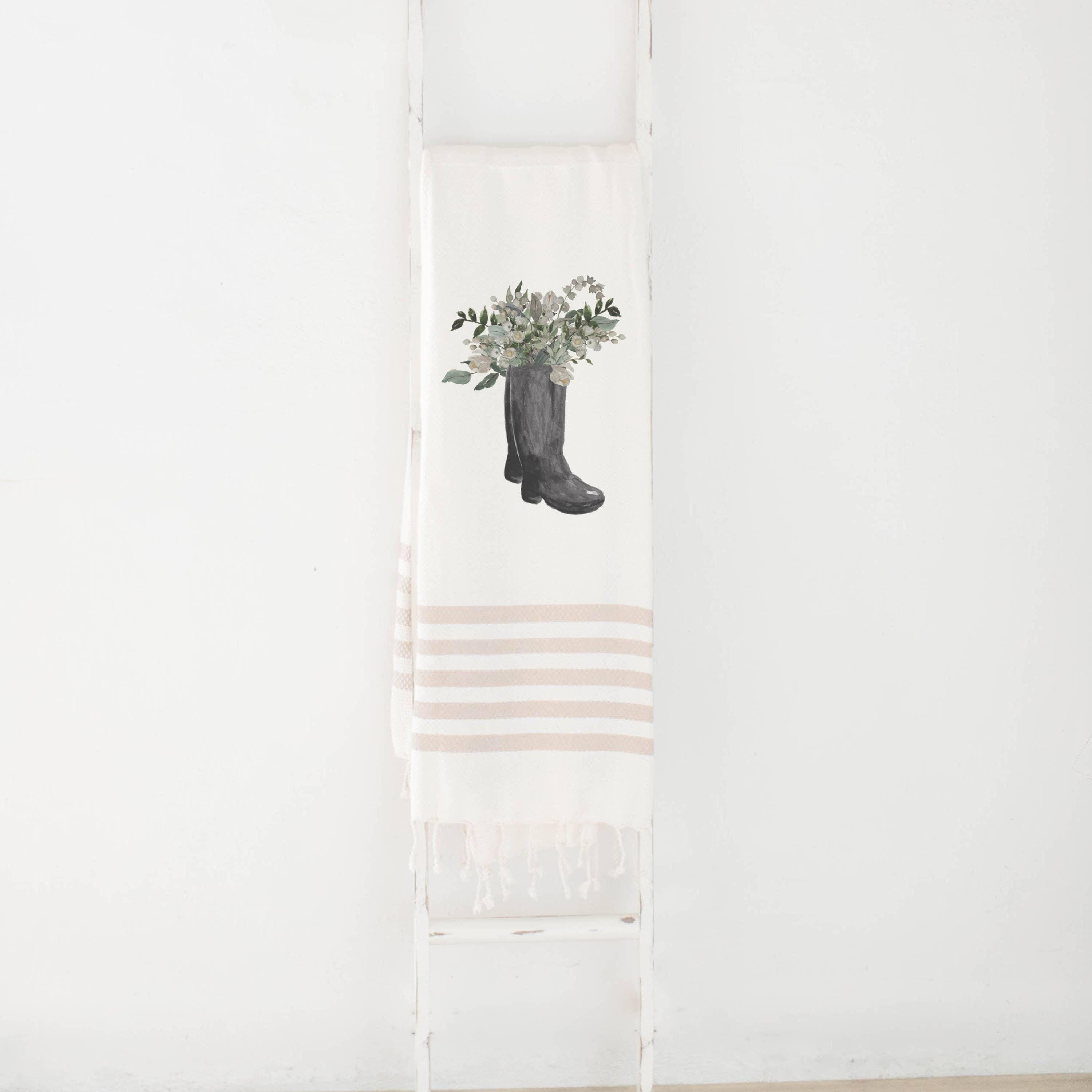 Throw Blankets - Boots Watercolor