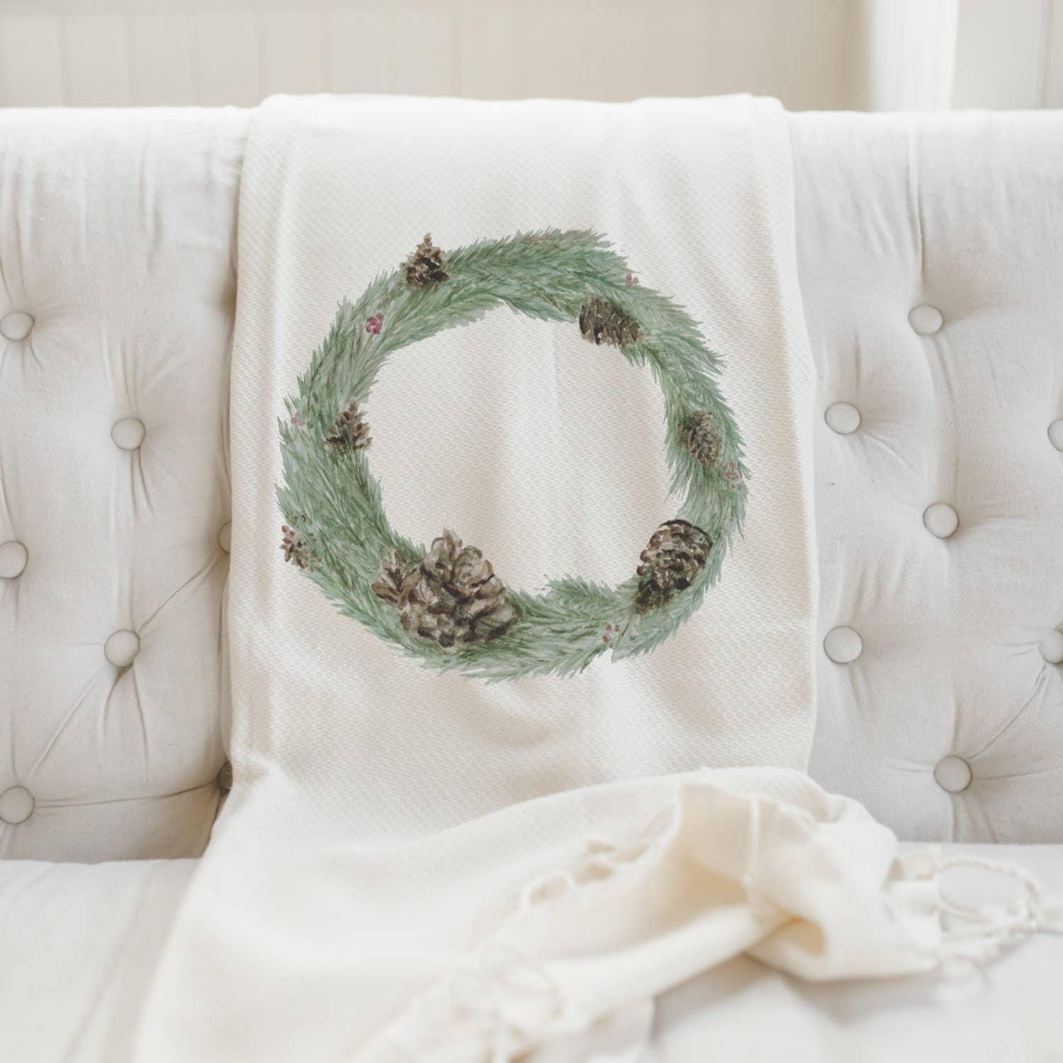 Throw Blankets - Wreath Watercolor