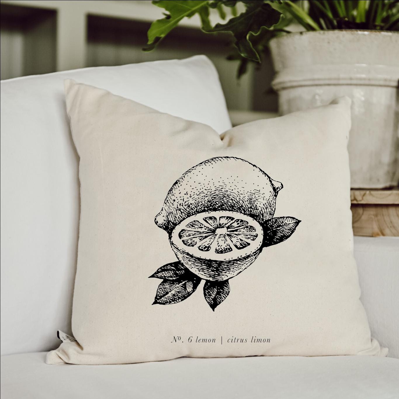 Throw Pillows - Lemons Black & White