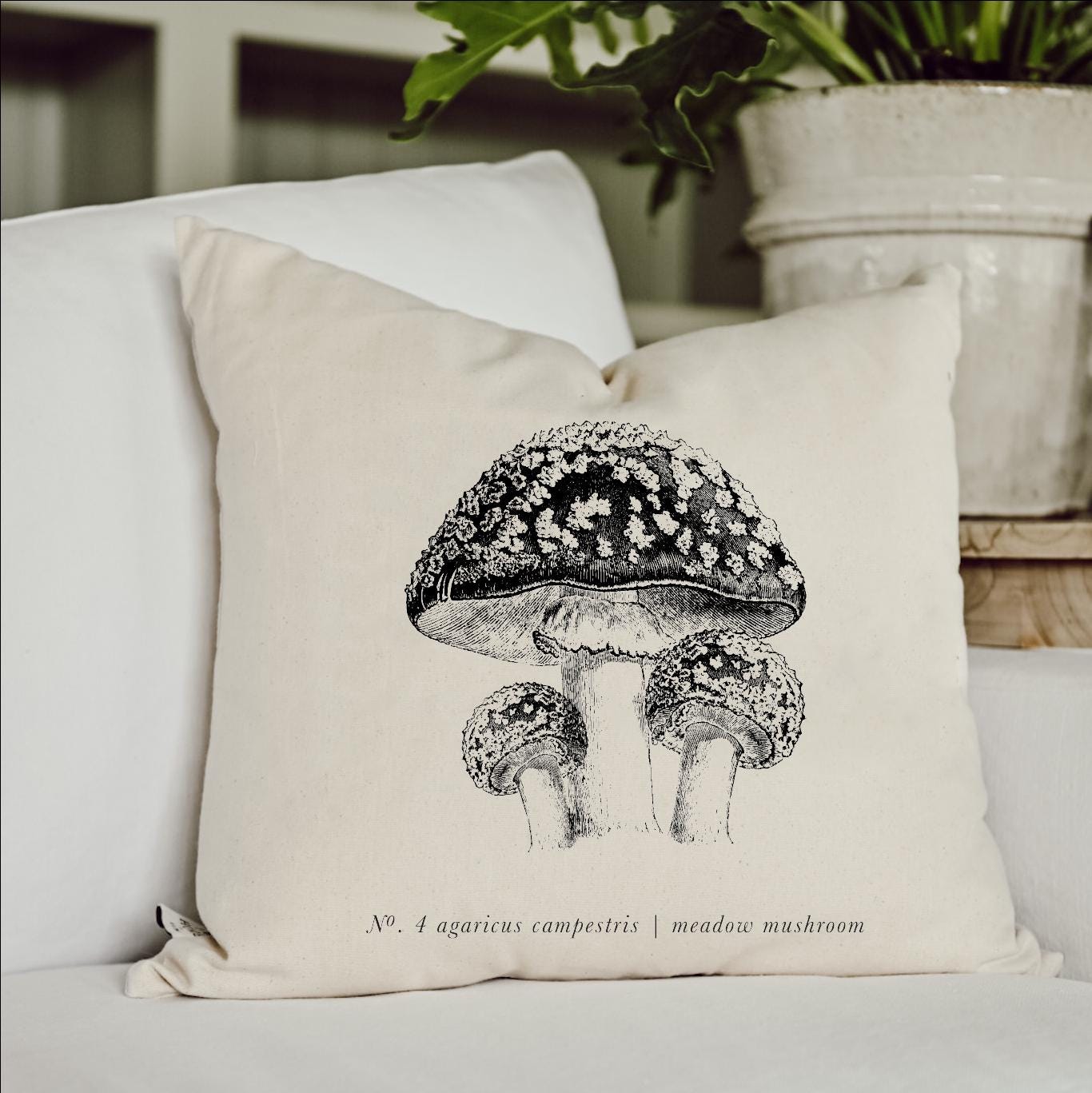 Throw Pillows - Mushrooms Black & White