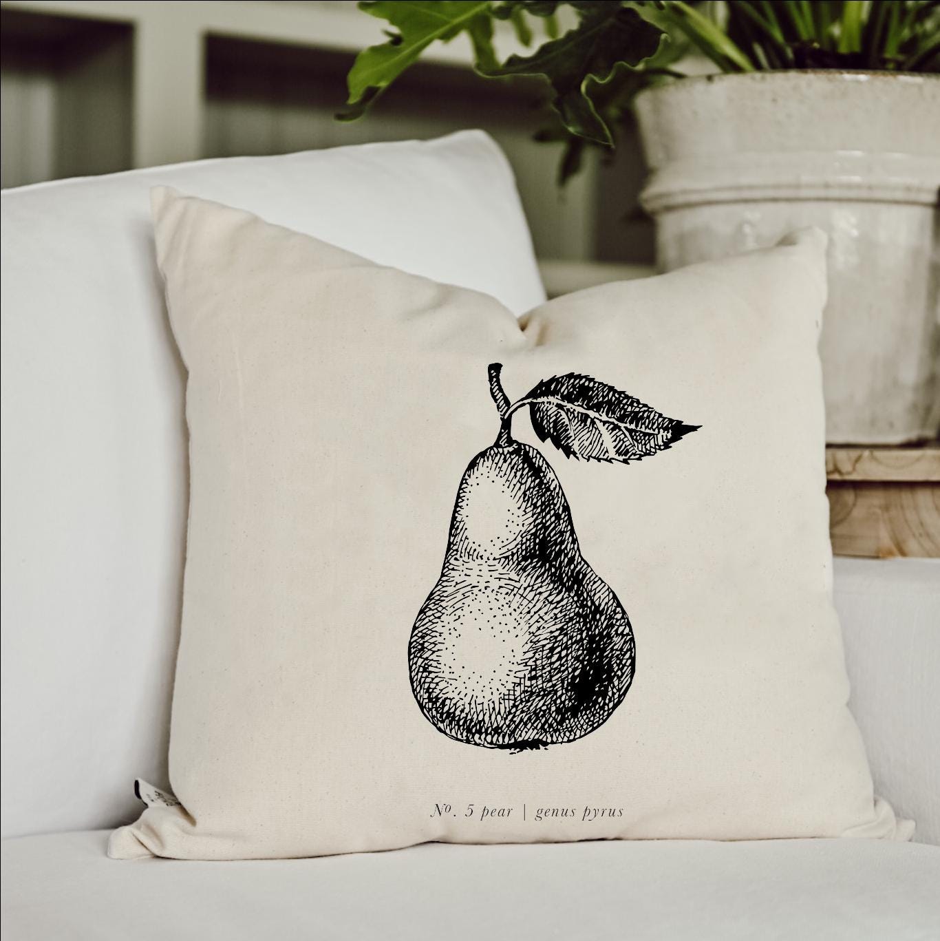 Throw Pillows - Pear Black & White