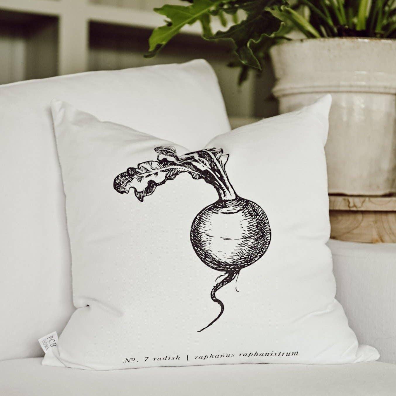 Throw Pillows - Radish Black & White