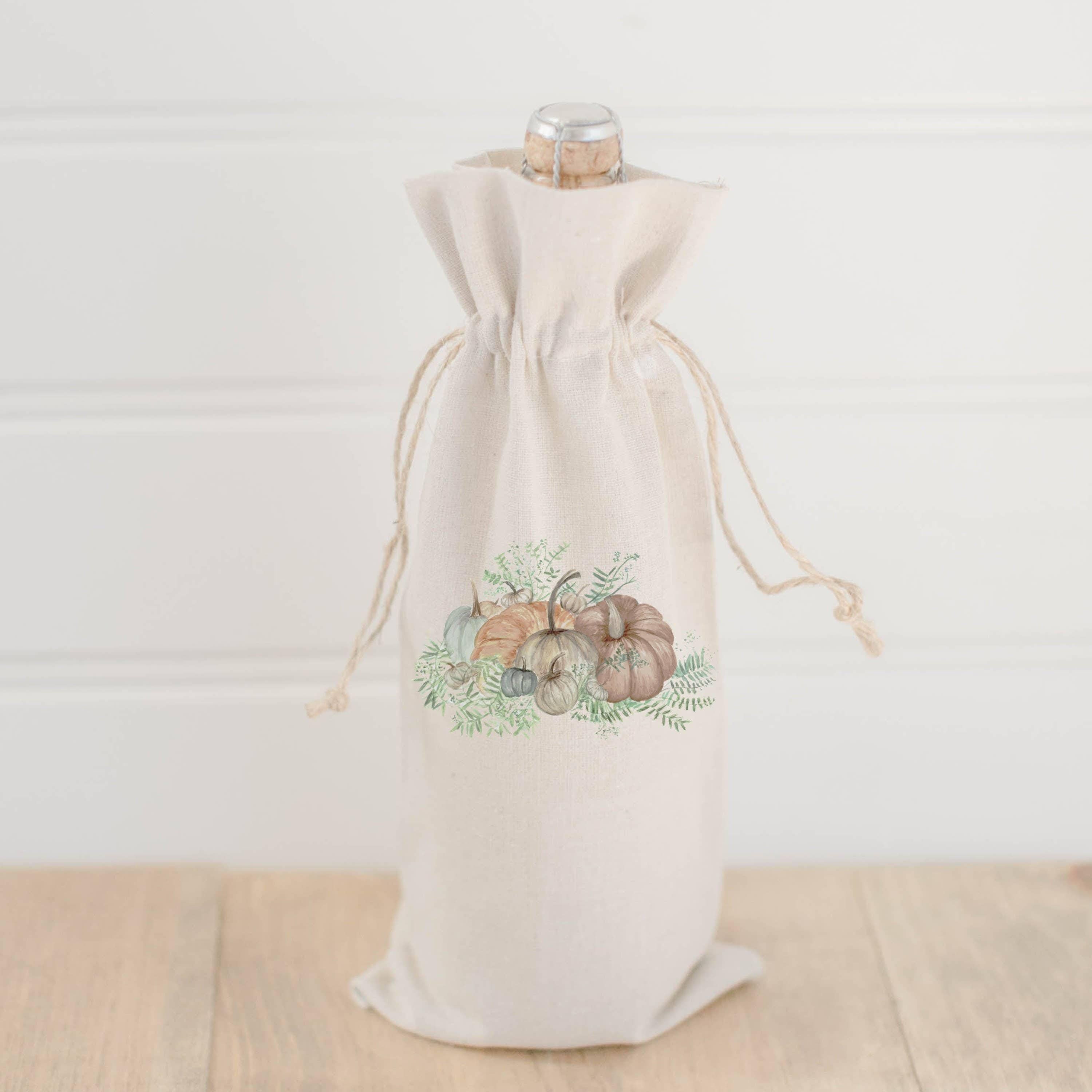 Wine Bags - Pumpkin Bunch Watercolor