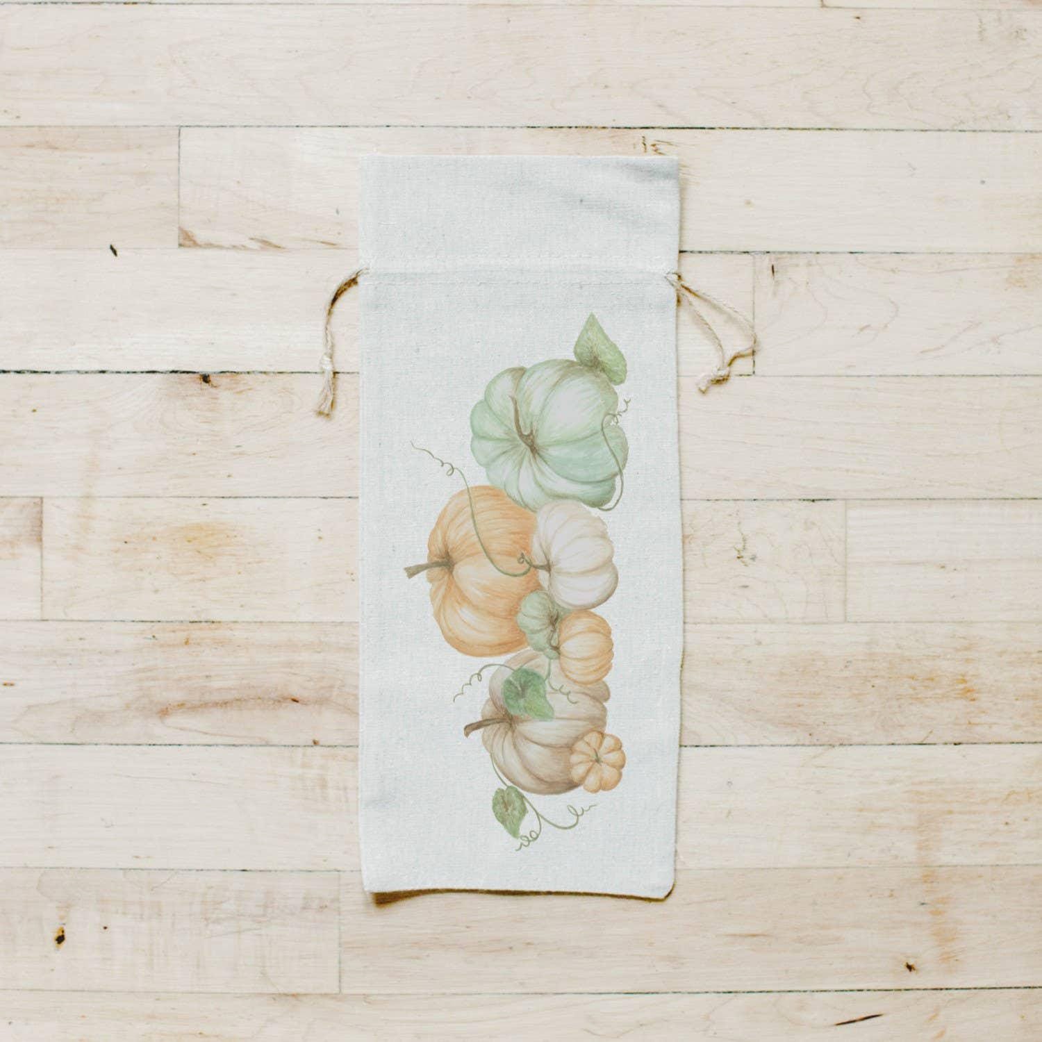 Wine Bags - Pumpkins Watercolor