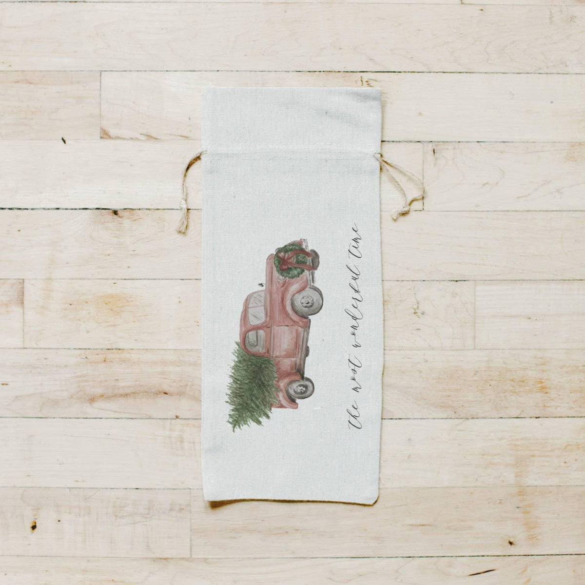 Wine Bags - The Most Wonderful Time Watercolor